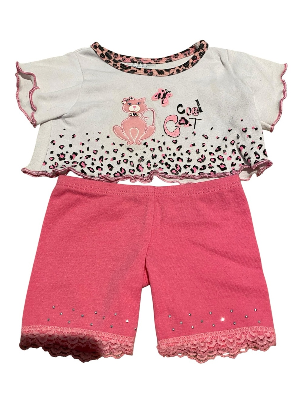 Build A Bear Vintage Outfit Cool Cat Clothes Shirt Shorts Outfit Set BAB